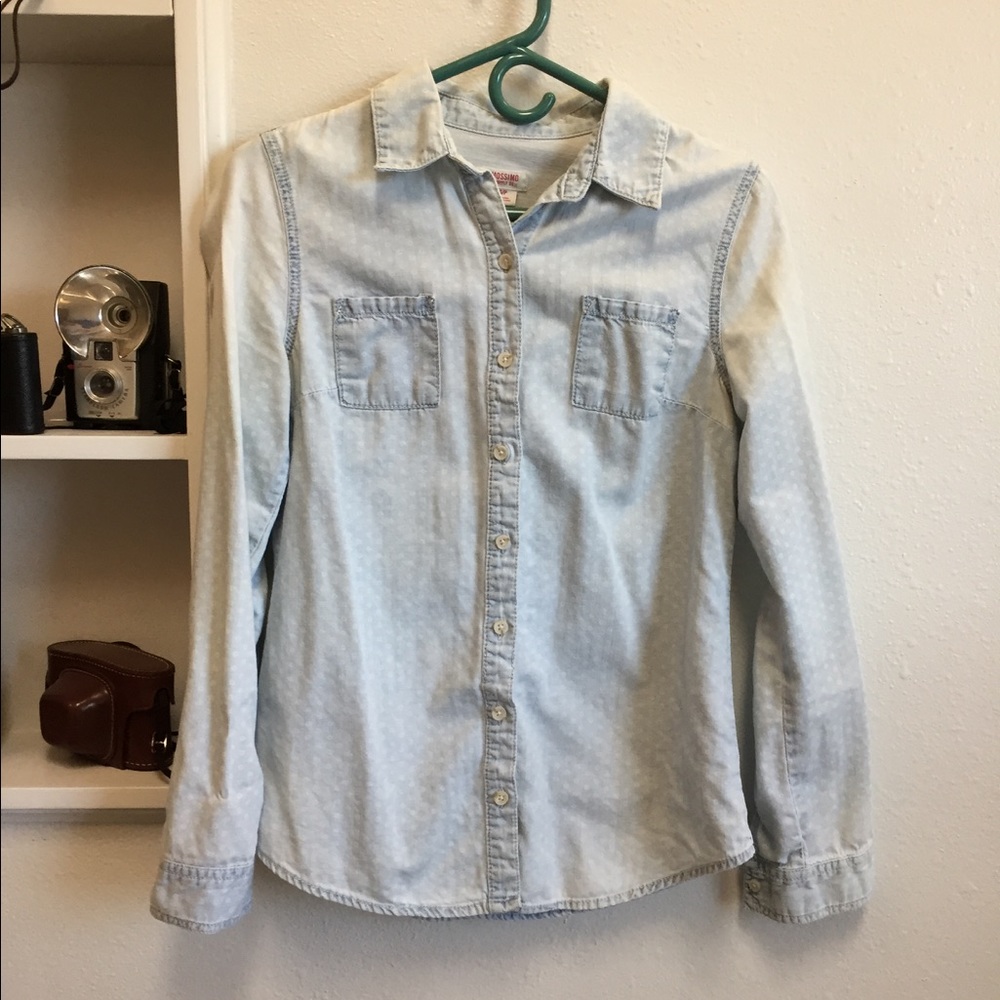 Denim Shirt with Polka Dots 💜